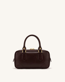 Odette Boston Top Handle Bag - Dark Brown