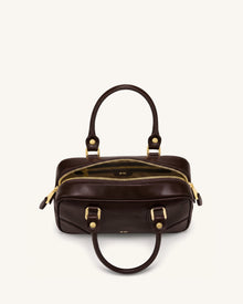 Odette Boston Top Handle Bag - Dark Brown