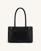 Camille Buckle Strap Tote Bag - Black