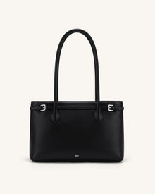 Camille Buckle Strap Tote Bag - Black