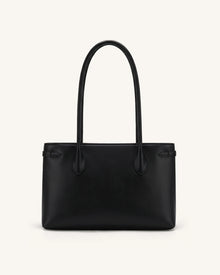 Camille Buckle Strap Tote Bag - Black