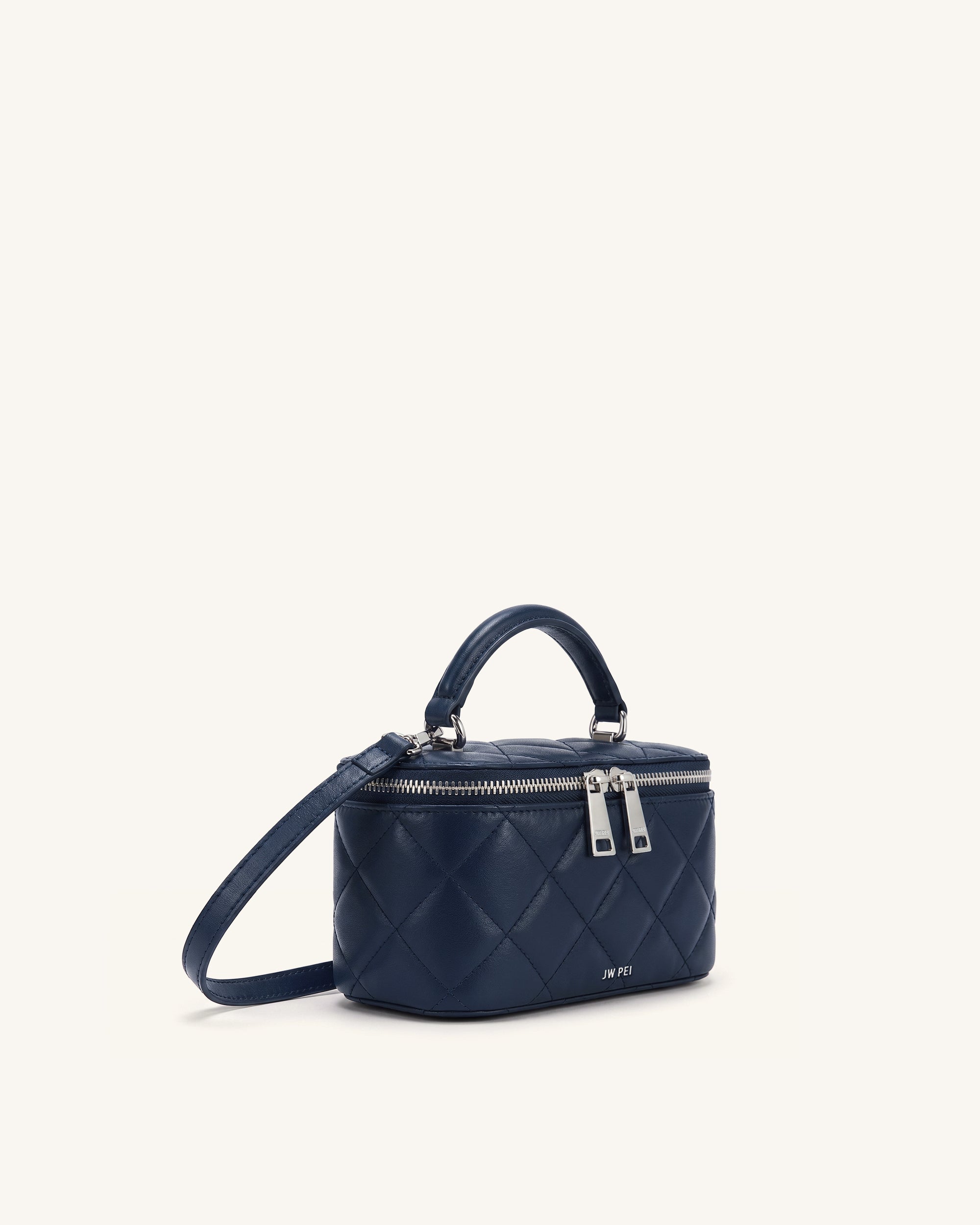 バッグ thetoe Hohe Vanity Bag Vivienne Quilted Vanity Top Handle Bag - Navy | JW PEI