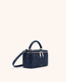 Vivienne Quilted Vanity Top Handle Bag - Navy