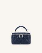 Vivienne Quilted Vanity Top Handle Bag - Navy
