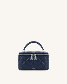 Vivienne Quilted Vanity Top Handle Bag - Navy