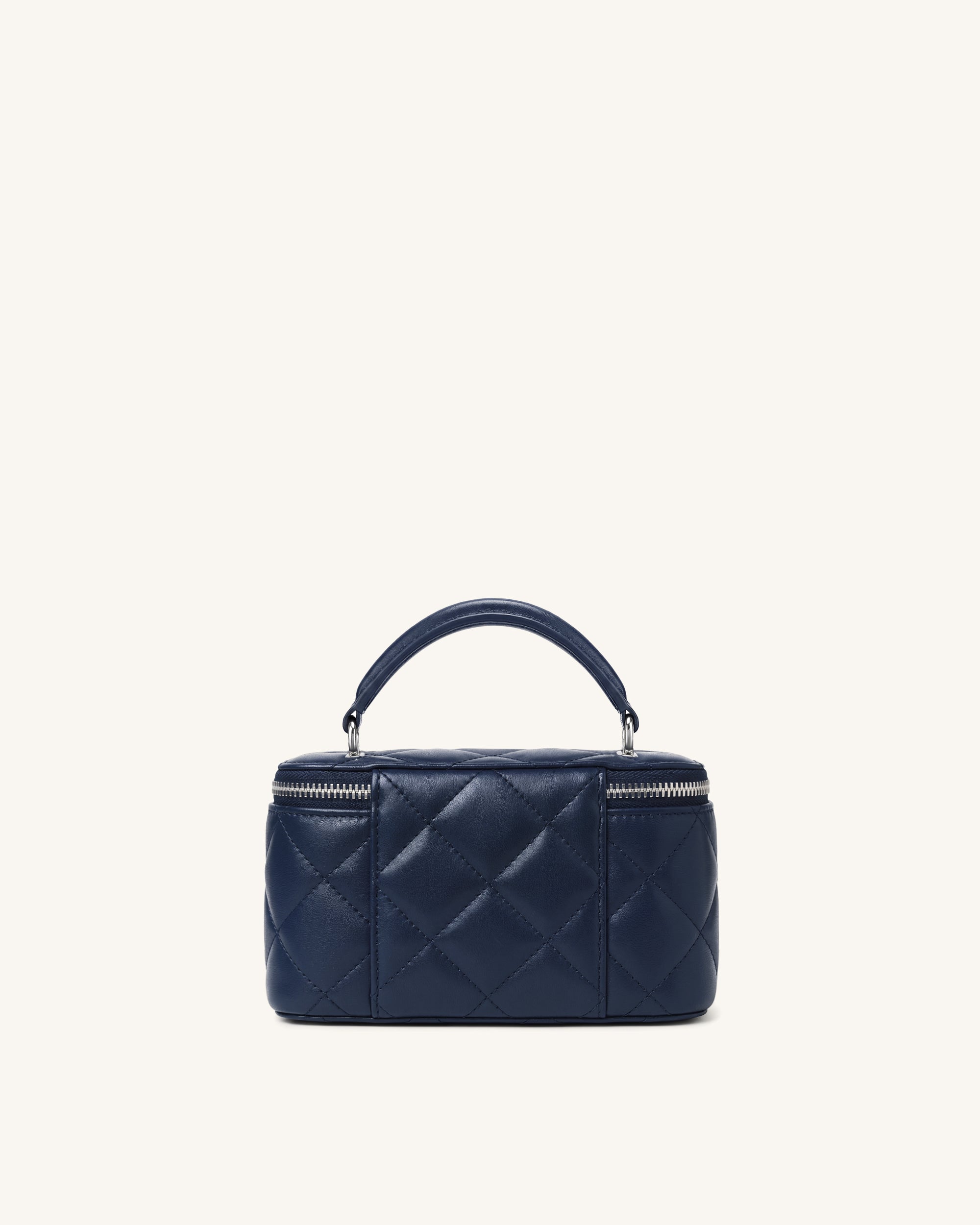 Vivienne Quilted Vanity Top Handle Bag - Navy | JW PEI