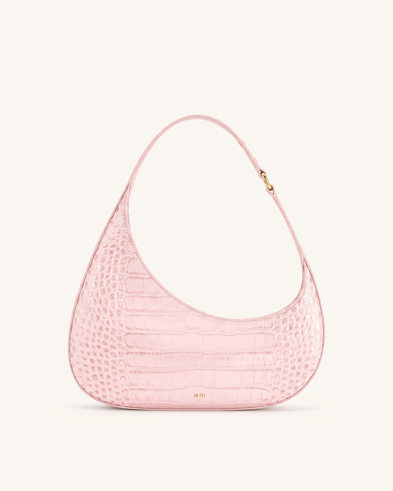 Harlee Shoulder Bag - Light Pink Croc