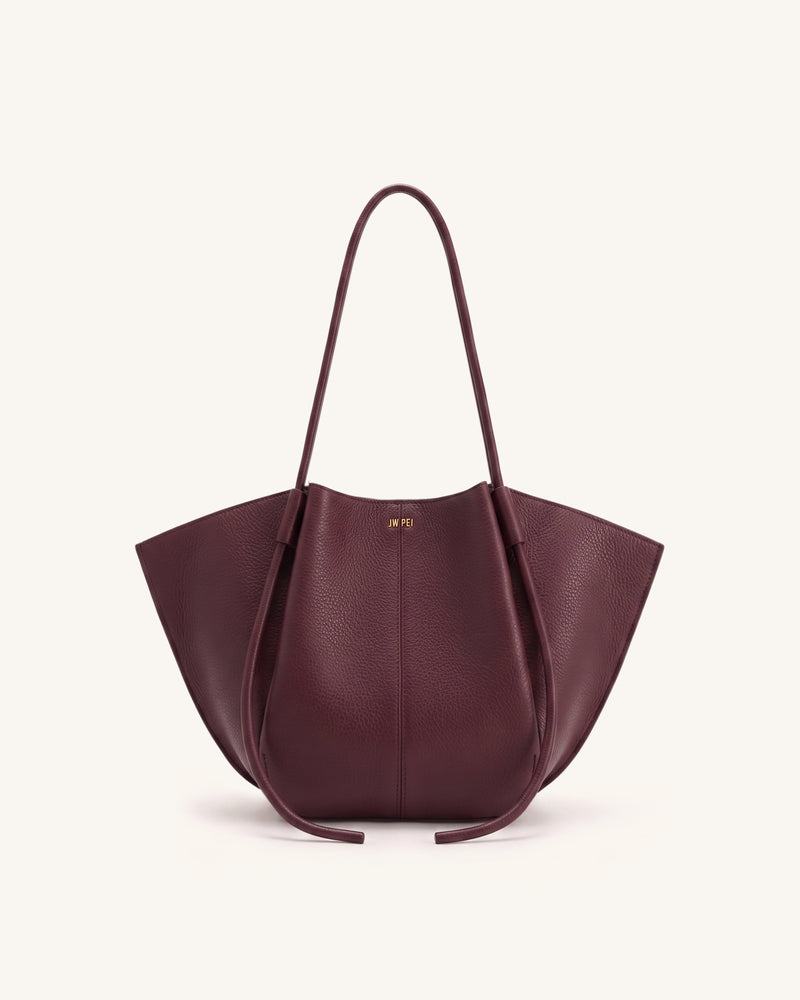 Nala Wide Tote Bag - Burgundy