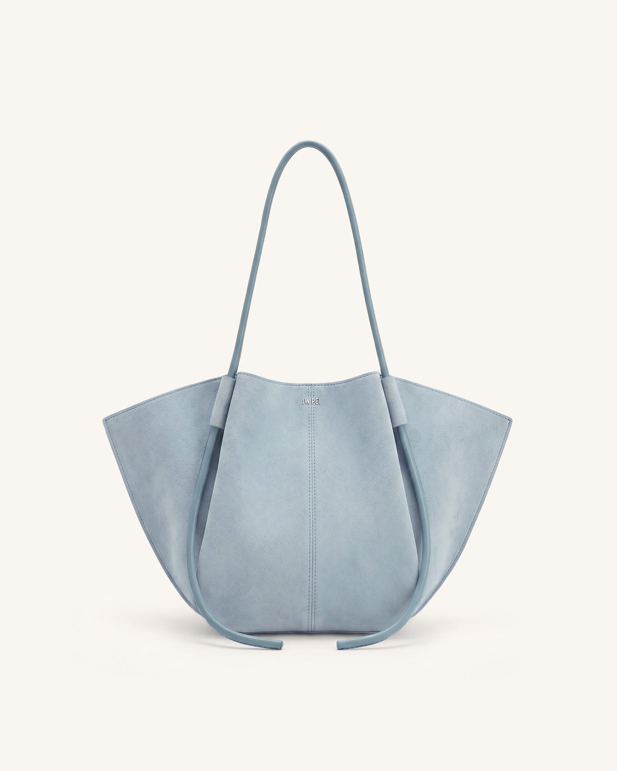 Nala Faux Suede Wide Tote Bag - Blue