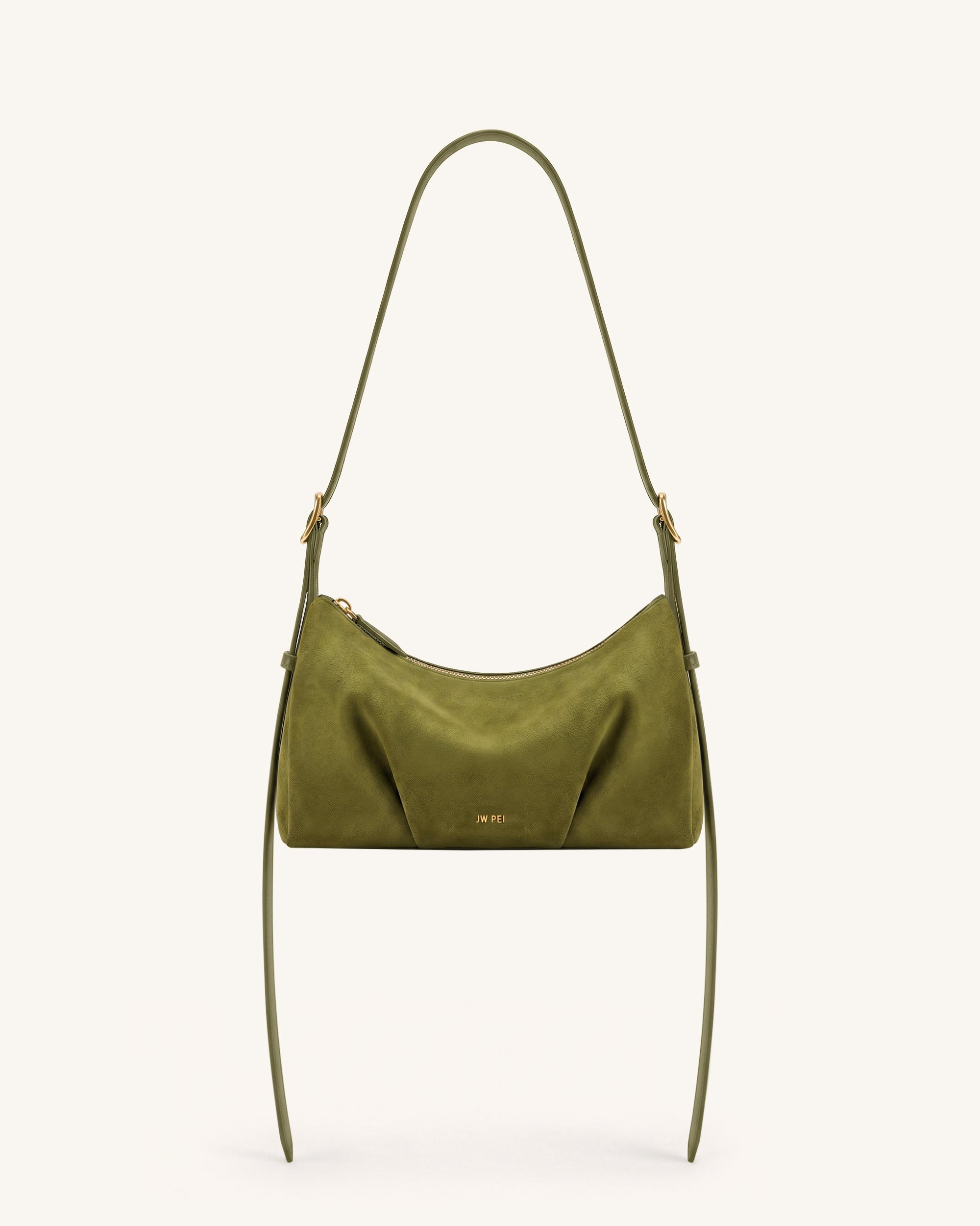 Loriette Faux Suede Crossbody Bag - Olive Green | JW PEI
