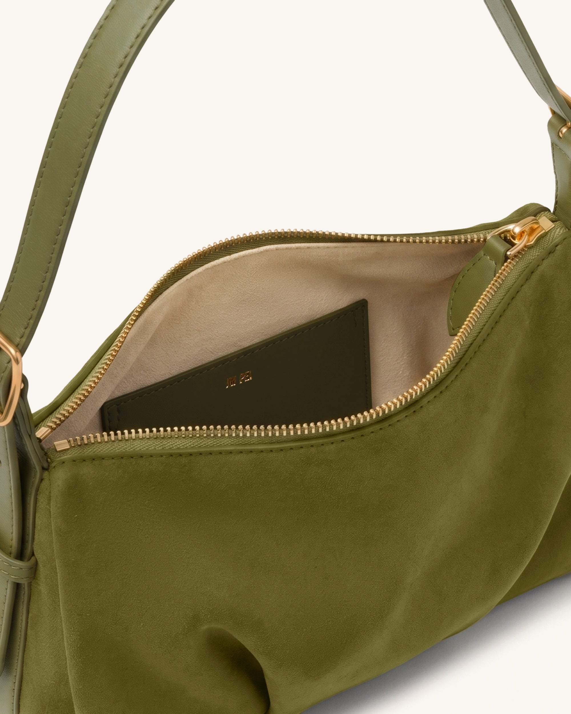 Loriette Faux Suede Crossbody Bag - Olive Green | JW PEI