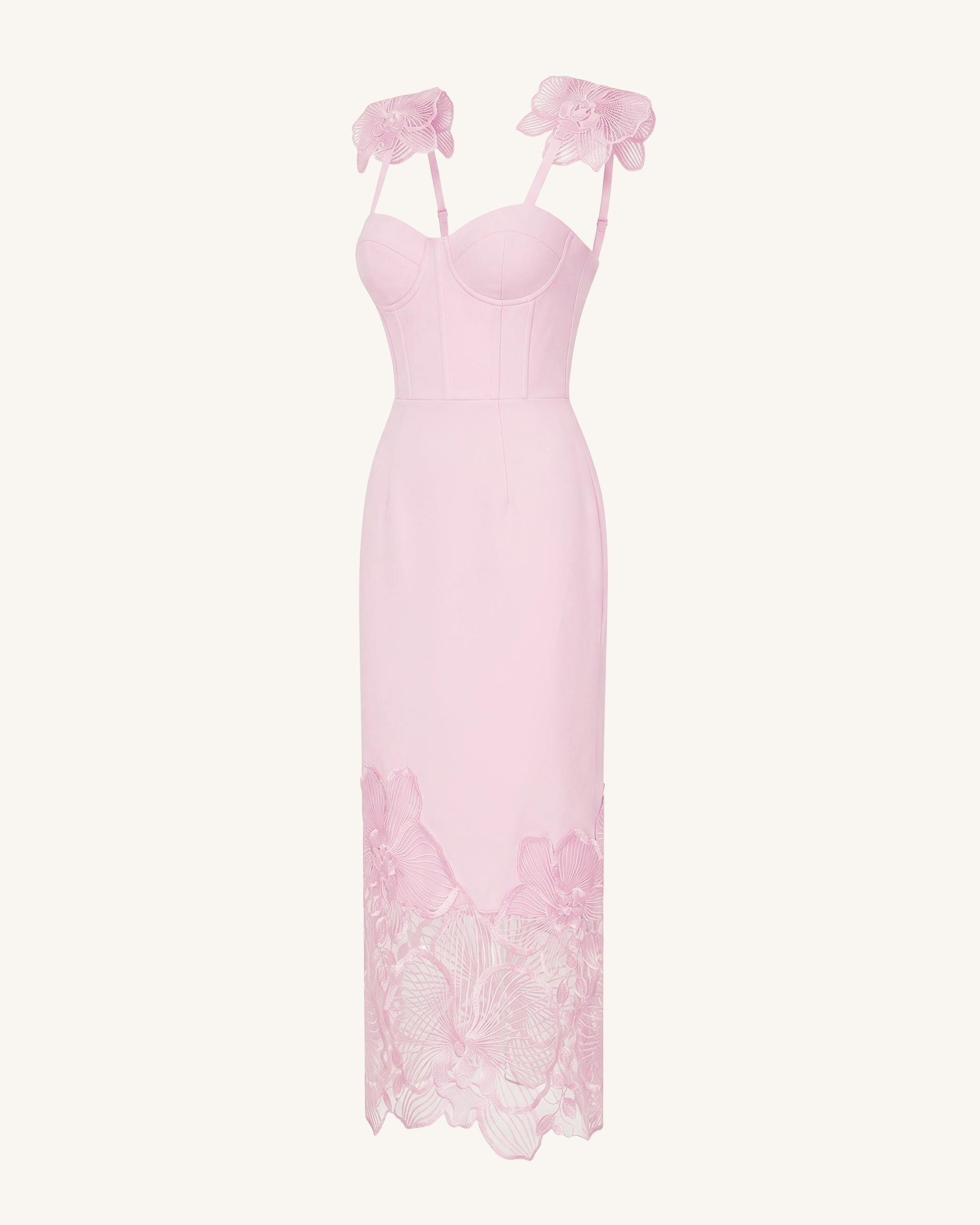 Orchid Embroidered Corset Dress - Dusty Rose 2