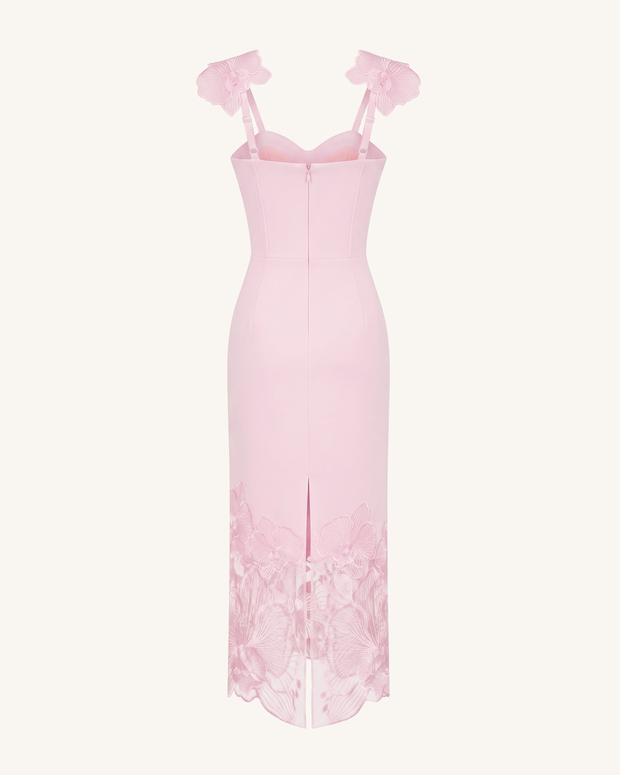 Orchid Embroidered Corset Dress - Dusty Rose, 2 Orchid Embroidered Corset Dress - Dusty Rose, 2