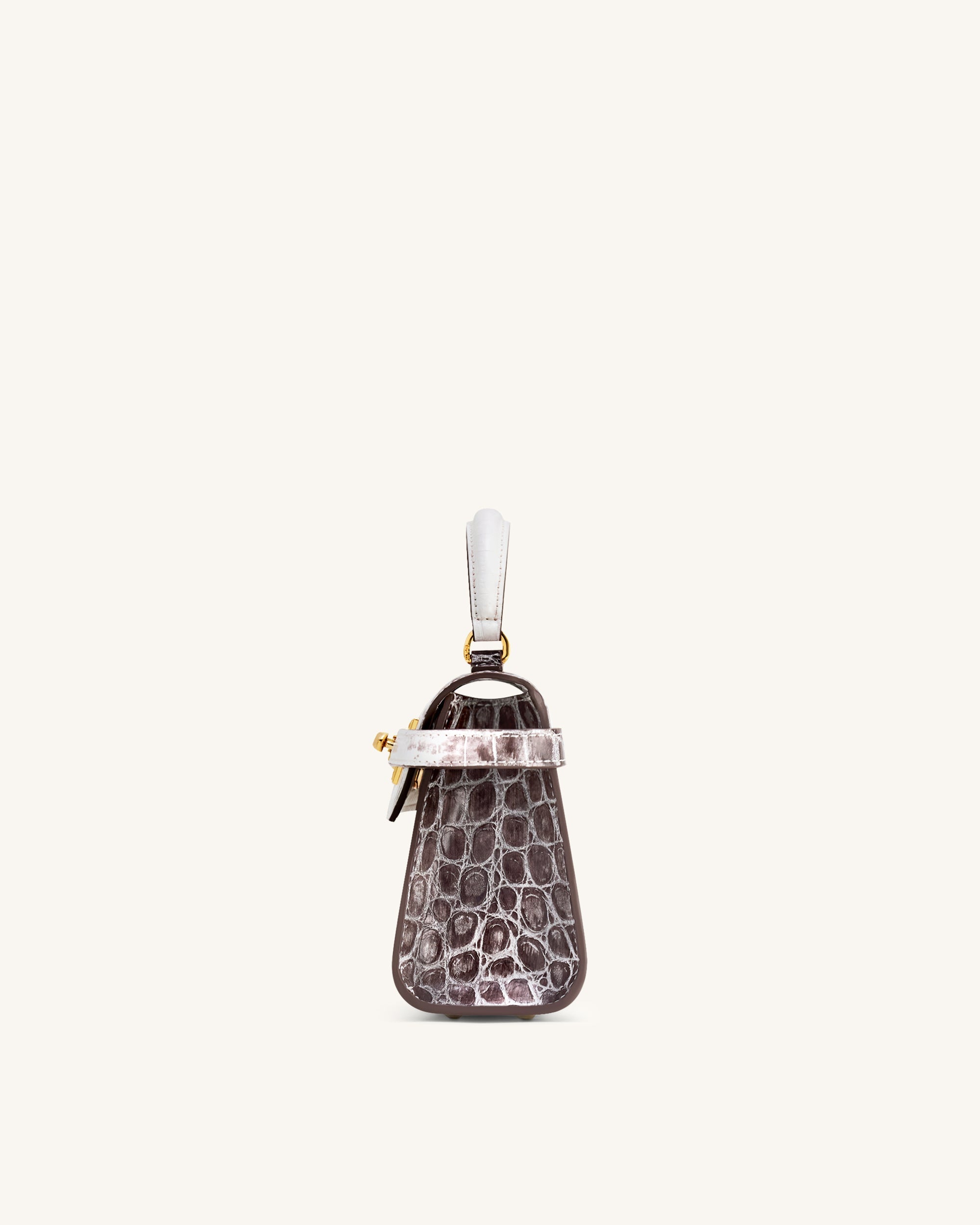 Elise Top Handle Bag - White Croc | JW PEI