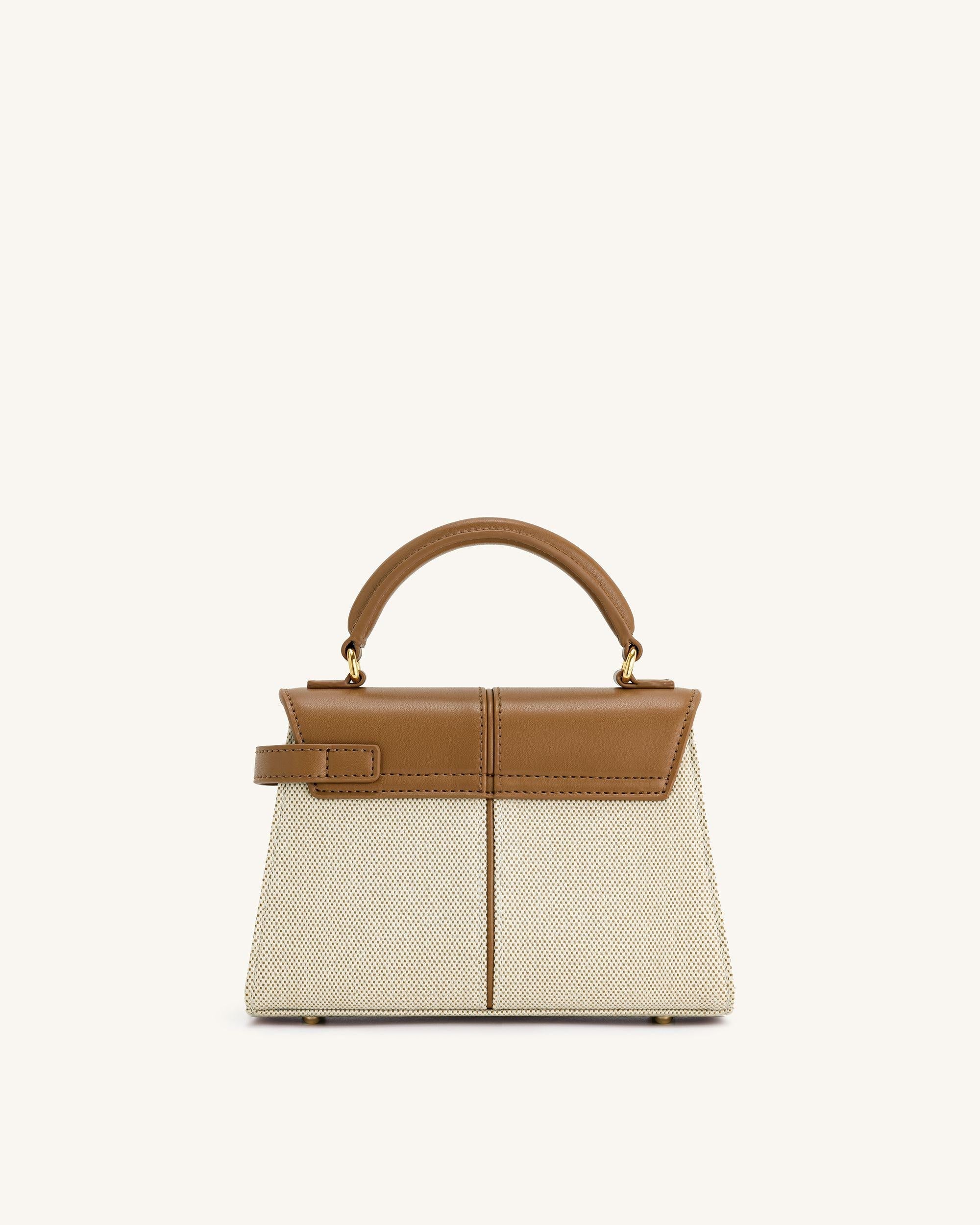 Elise Top Handle Bag - Brown Canvas | JW PEI