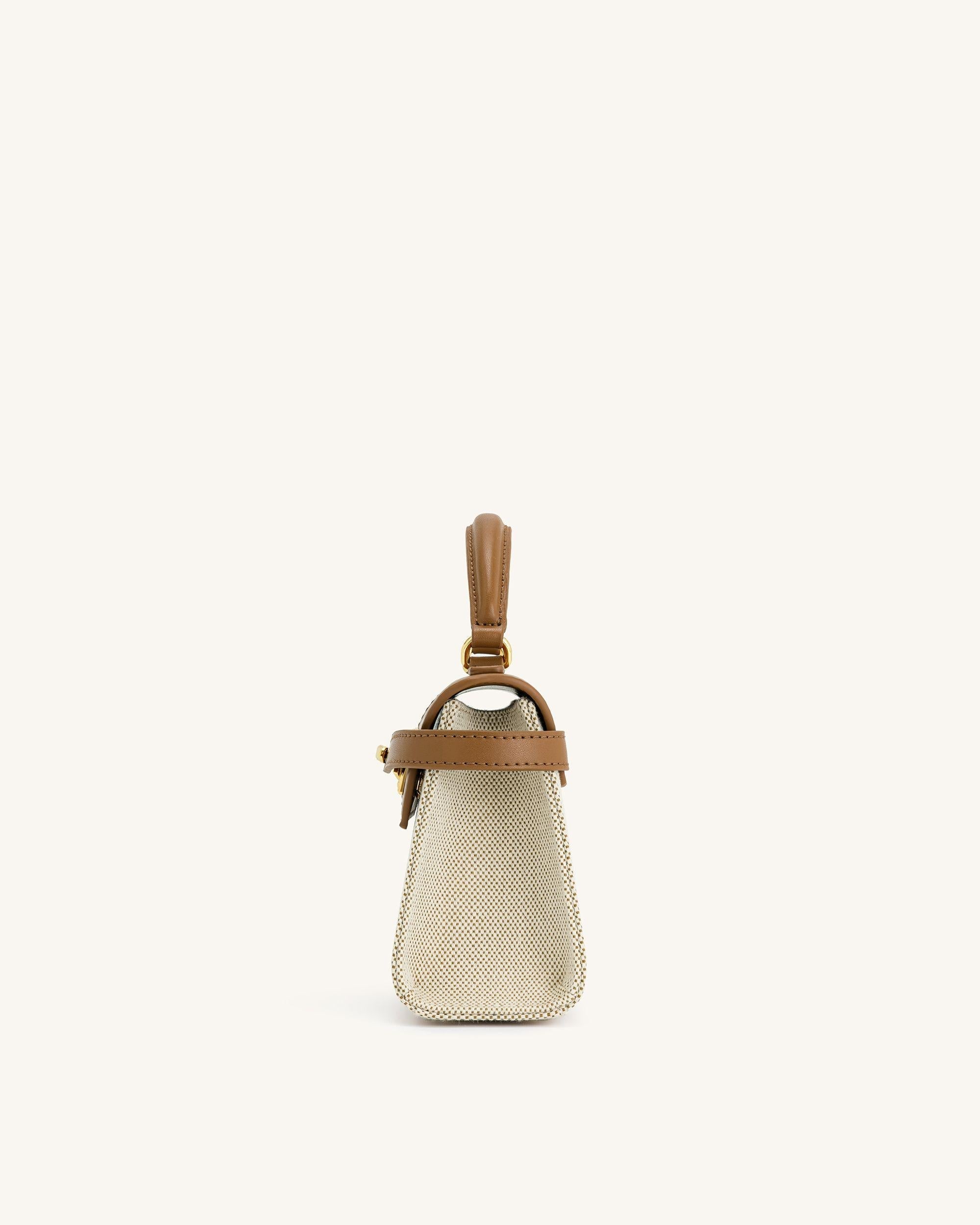 Elise Top Handle Bag - Brown Canvas | JW PEI