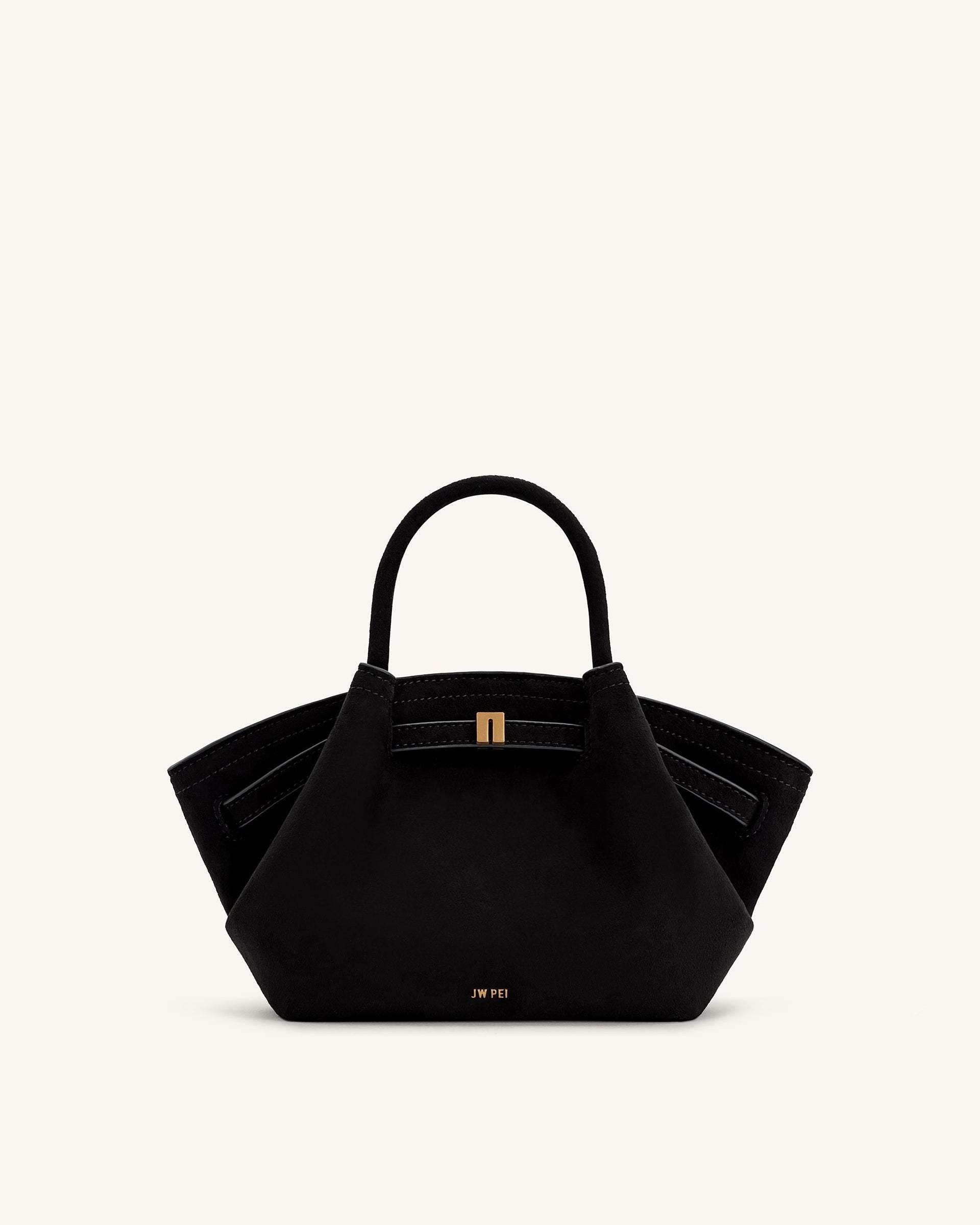 jw pei mini backpack Hana Mini Faux Suede Tote Bag - Black