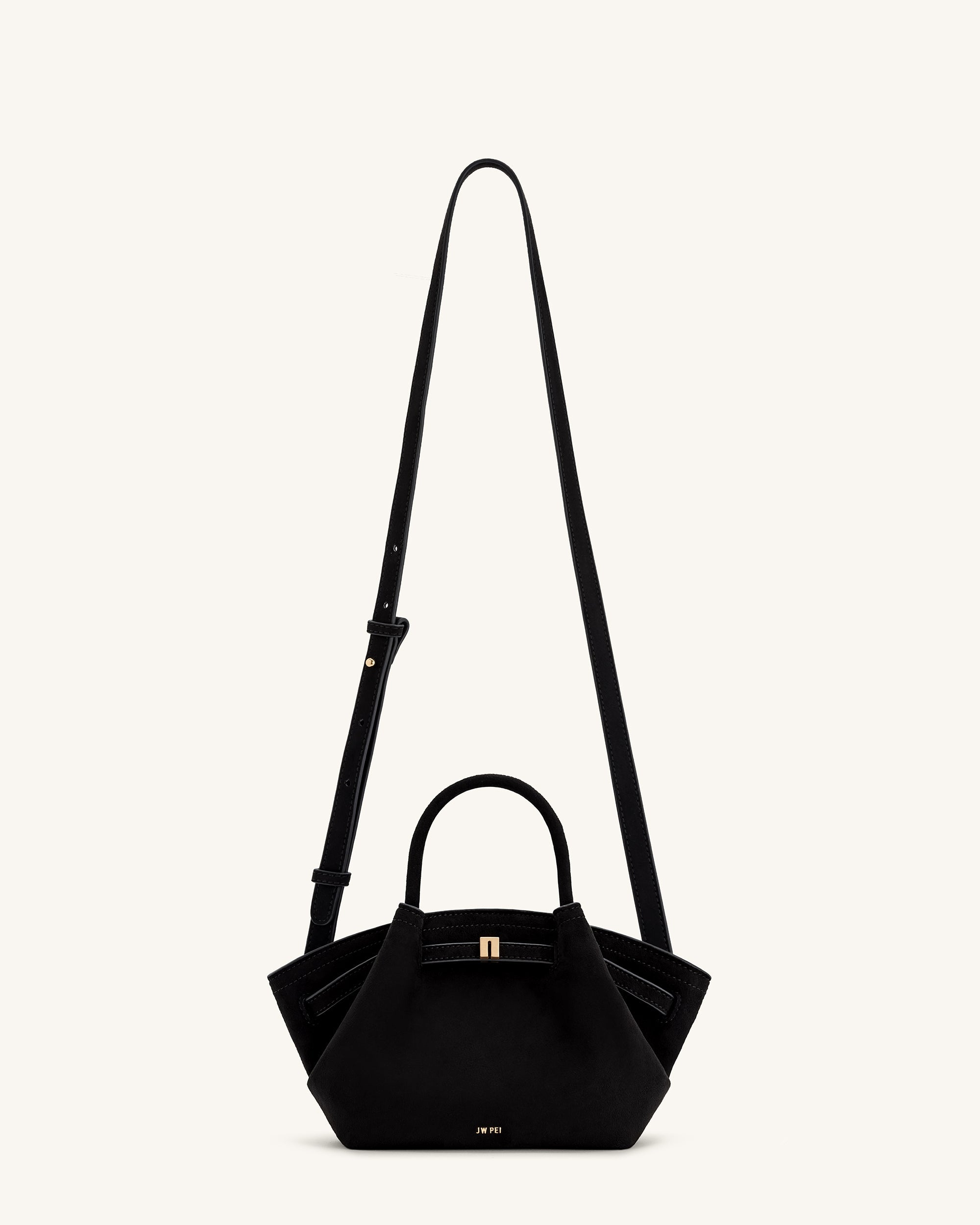 Hana Mini Faux Suede Tote Bag - Black Online Shopping