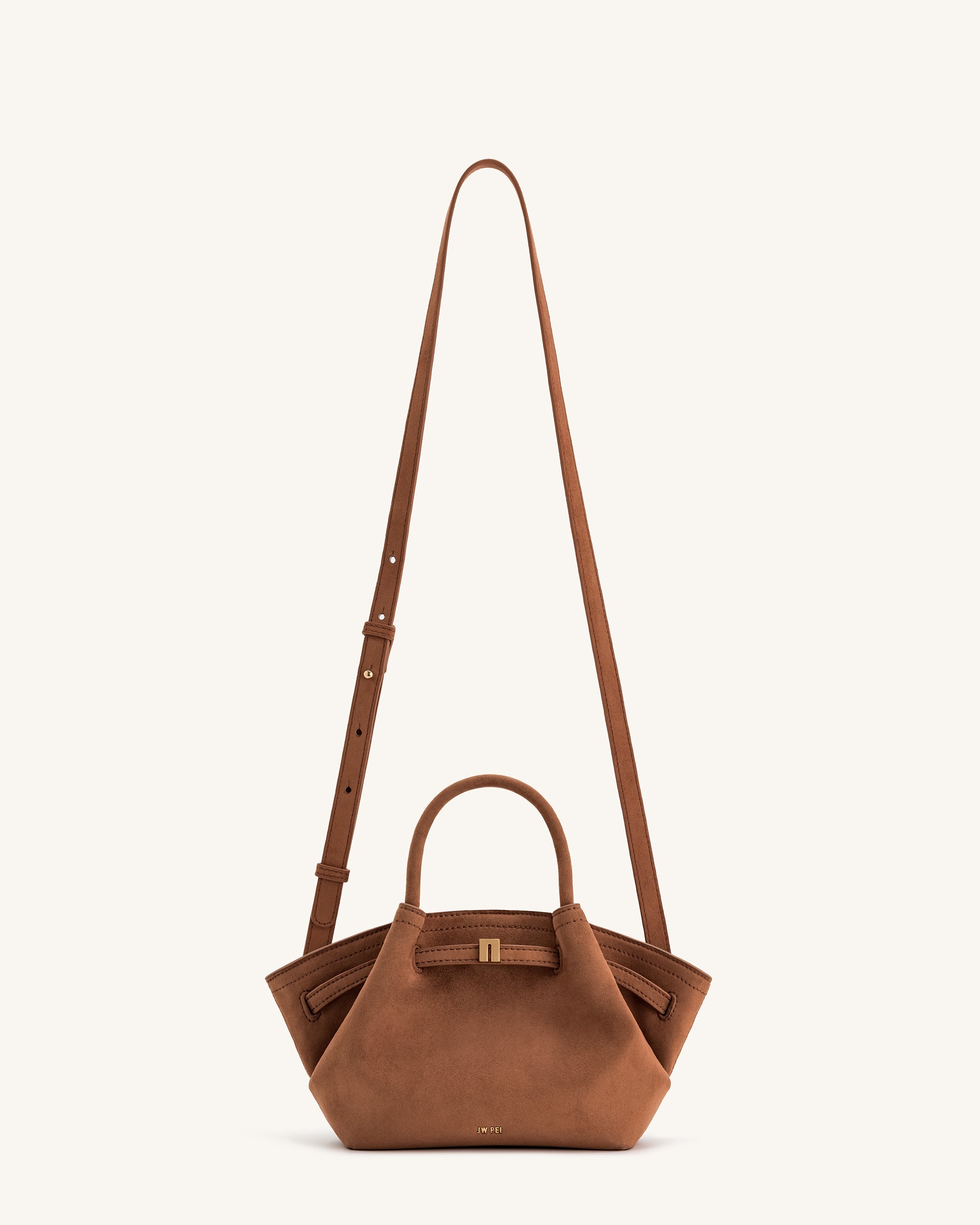 Hana Mini Faux Suede Tote Bag - Brown Online Shopping