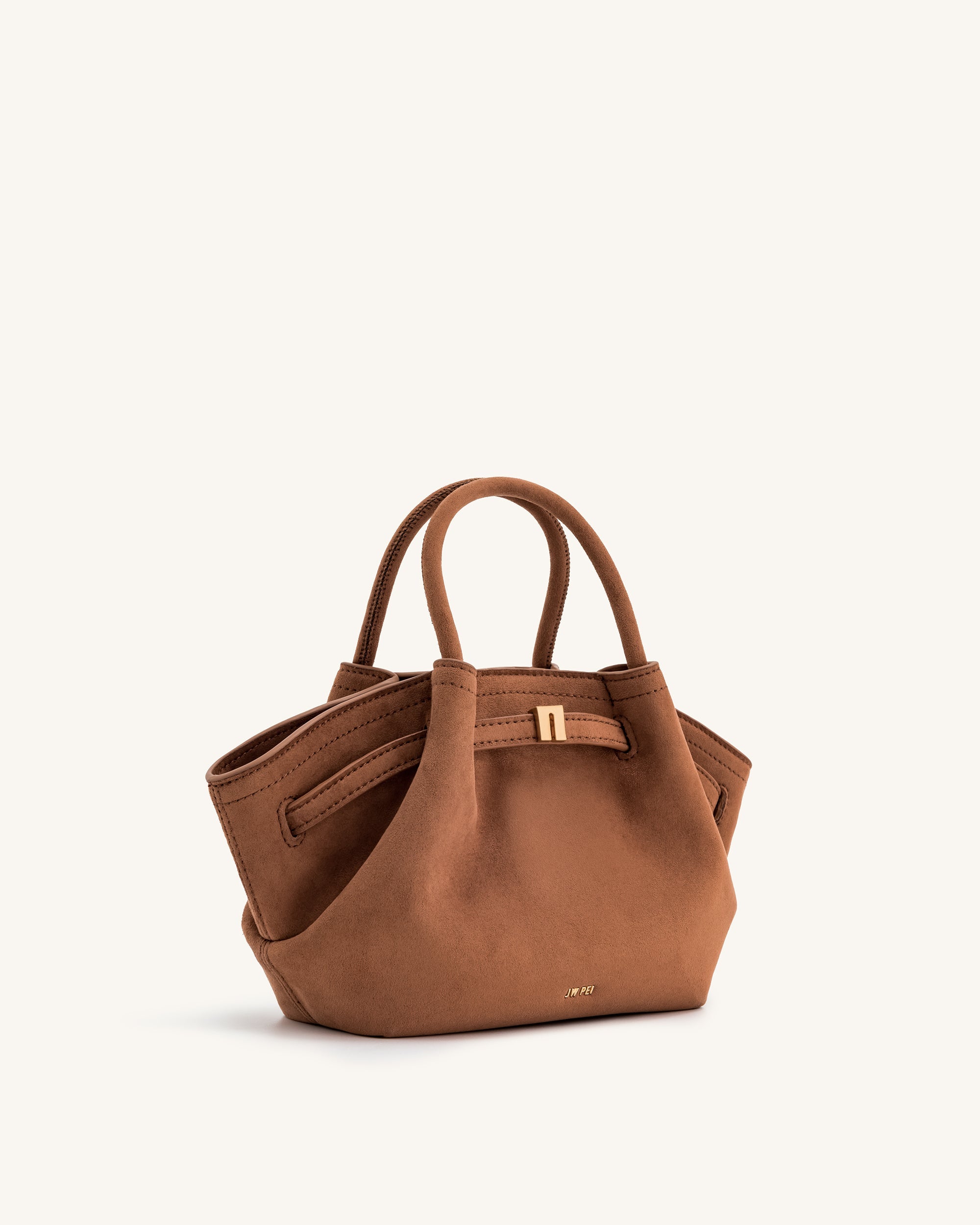 Hana ミディアムフェイクスエードトートバッグ - ブラウン Hana Mini Faux Suede Tote Bag - Brown | JW PEI