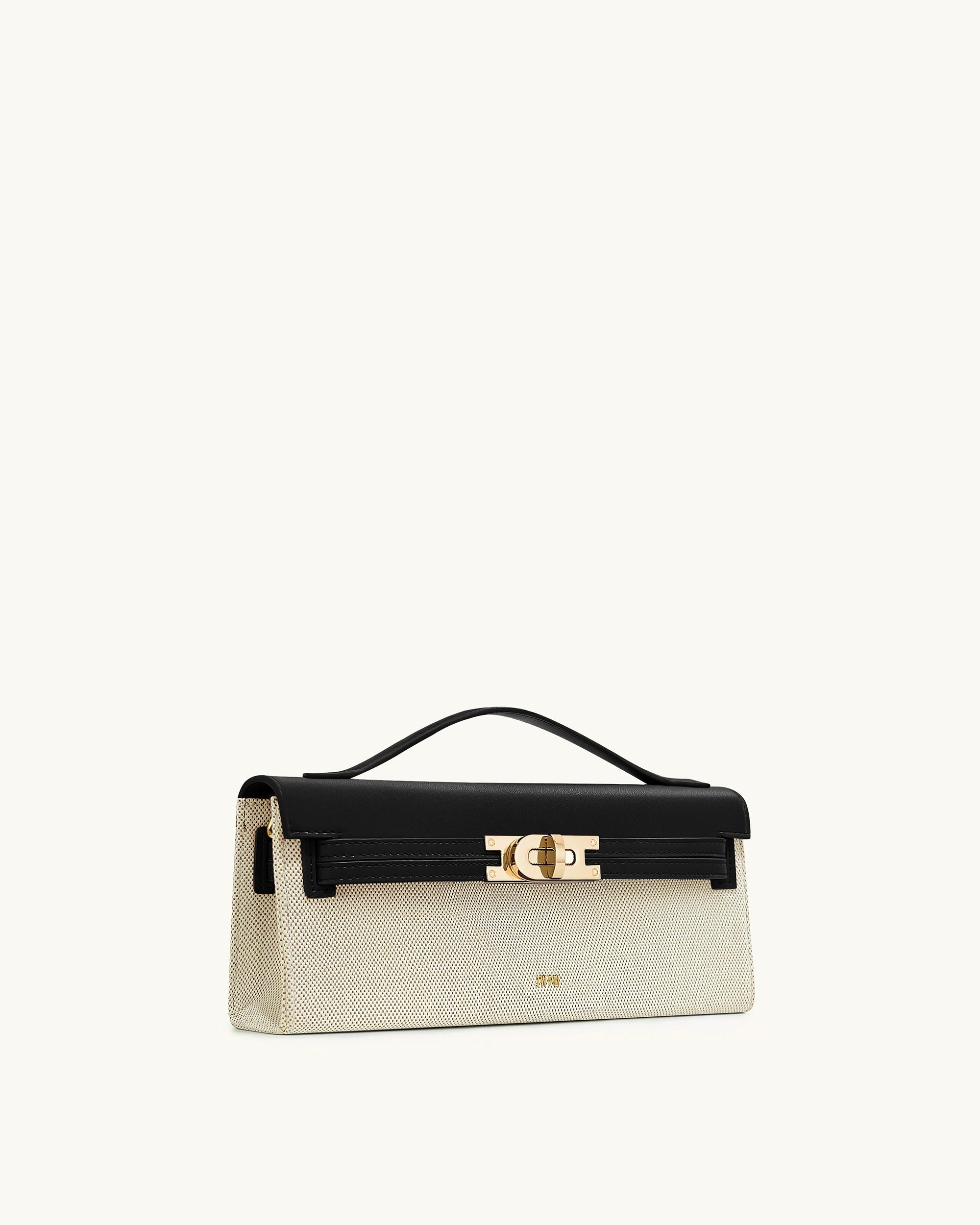 Bria Structured Top Handle Bag - Black Canvas | JW PEI