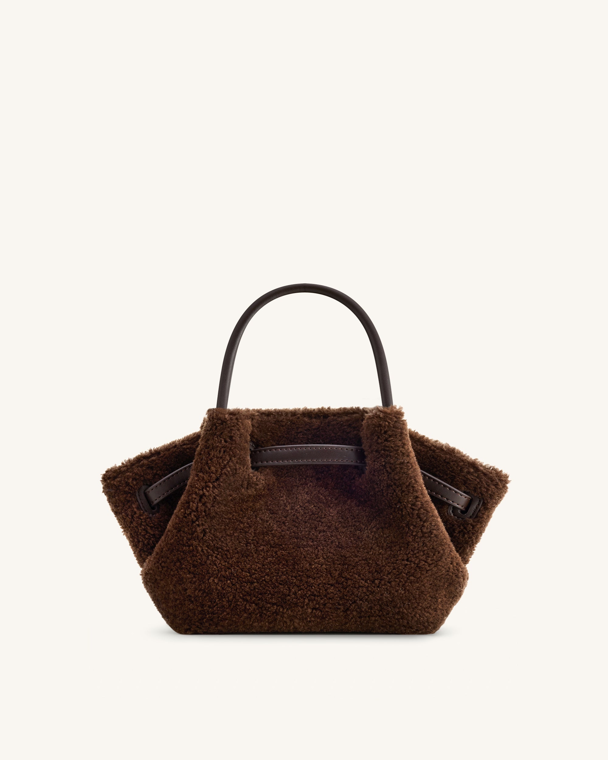Hana Mini Faux Fur Tote Bag - Dark Brown | JW PEI