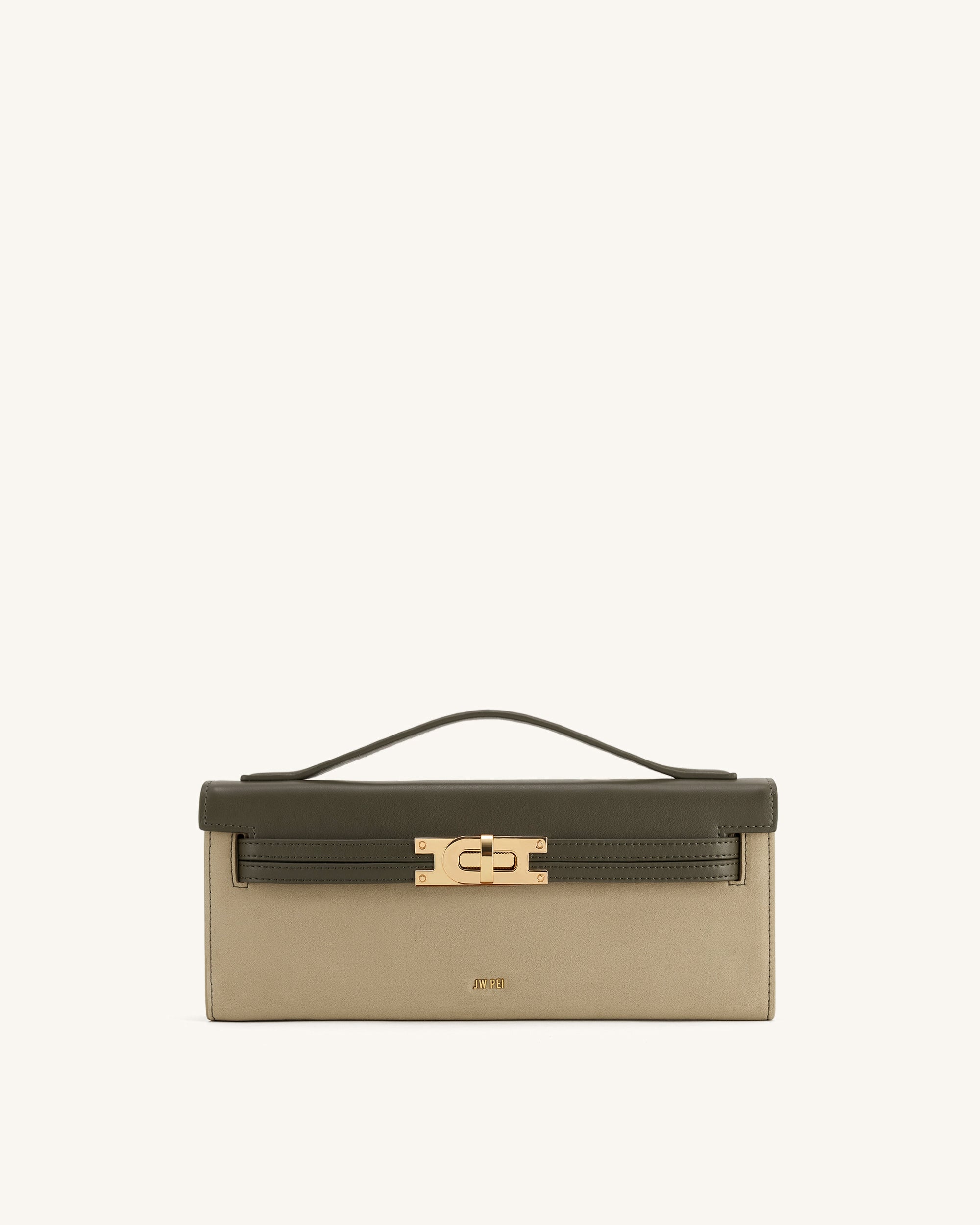 Bria Faux Suede Structured Top Handle Bag - Dark Olive | JW PEI