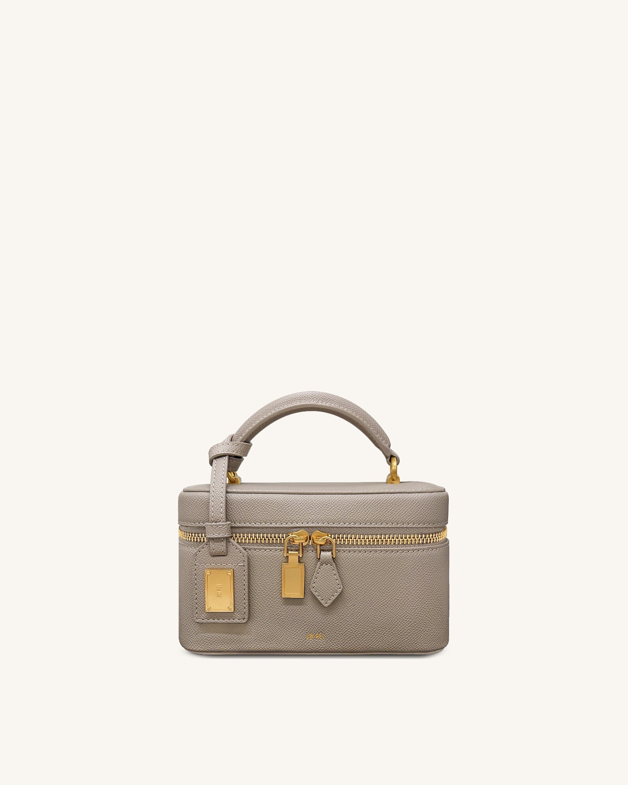 Cleo Box Shape Top Handle Bag - Taupe | JW PEI