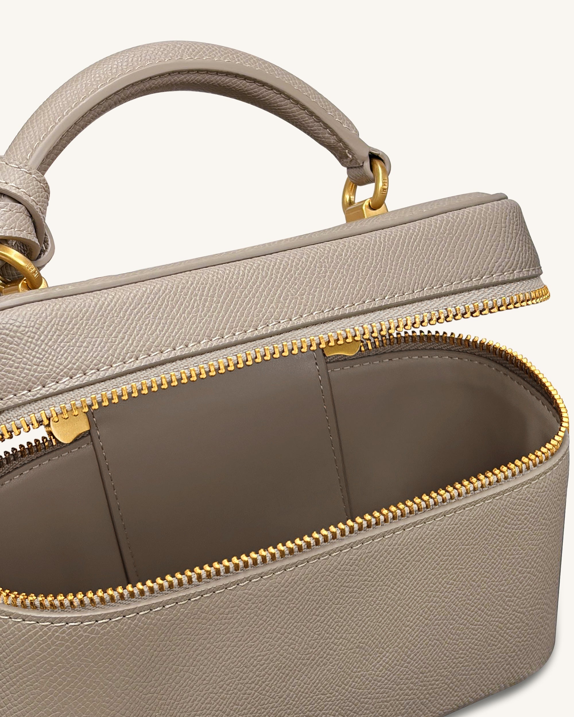Cleo Box Shape Top Handle Bag - Taupe | JW PEI