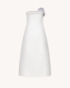 Iris Floral Print Strapless A-Line Maxi Dress - White