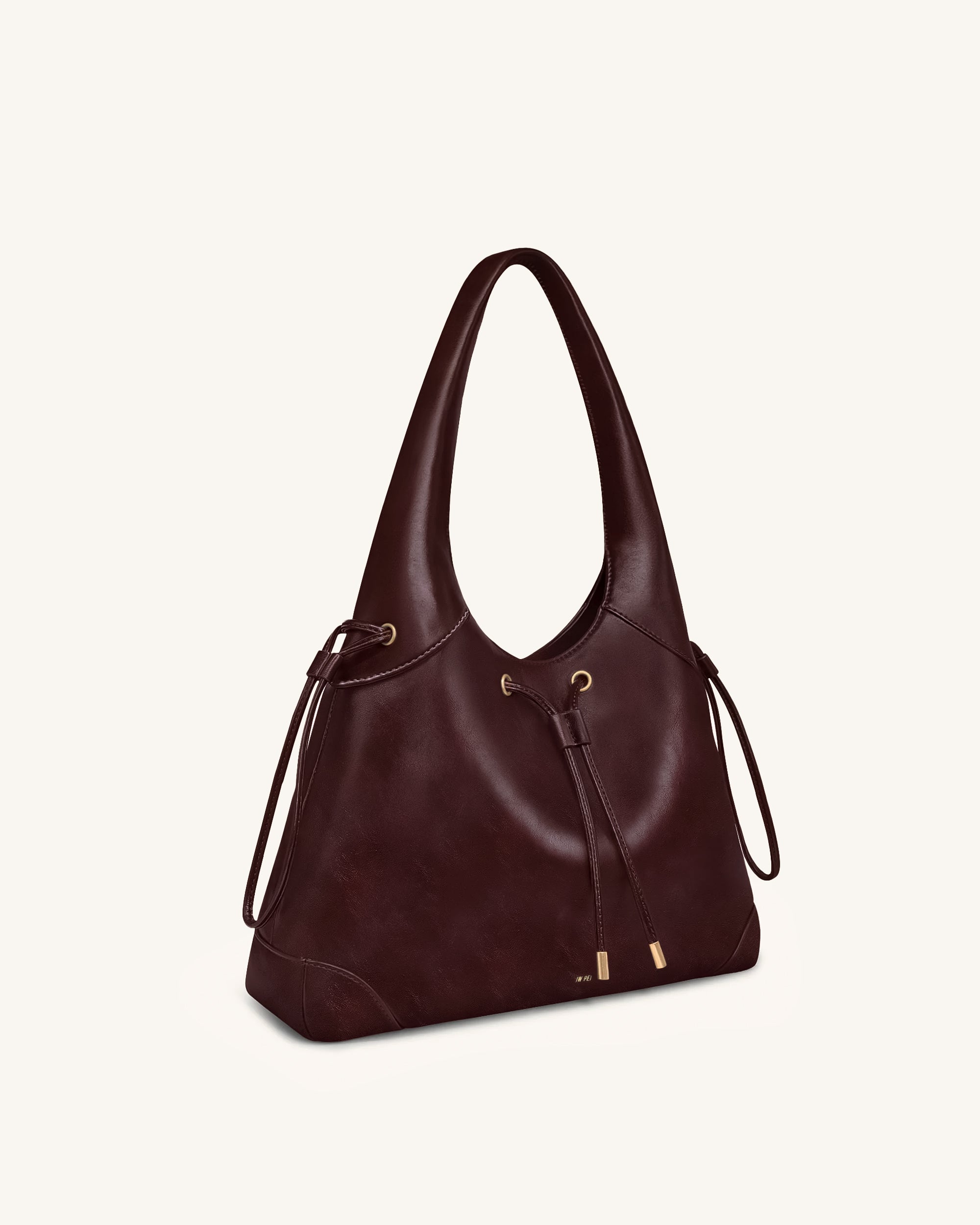 Celandra Drawstring Hobo Bag - Deep Burgundy | JW PEI