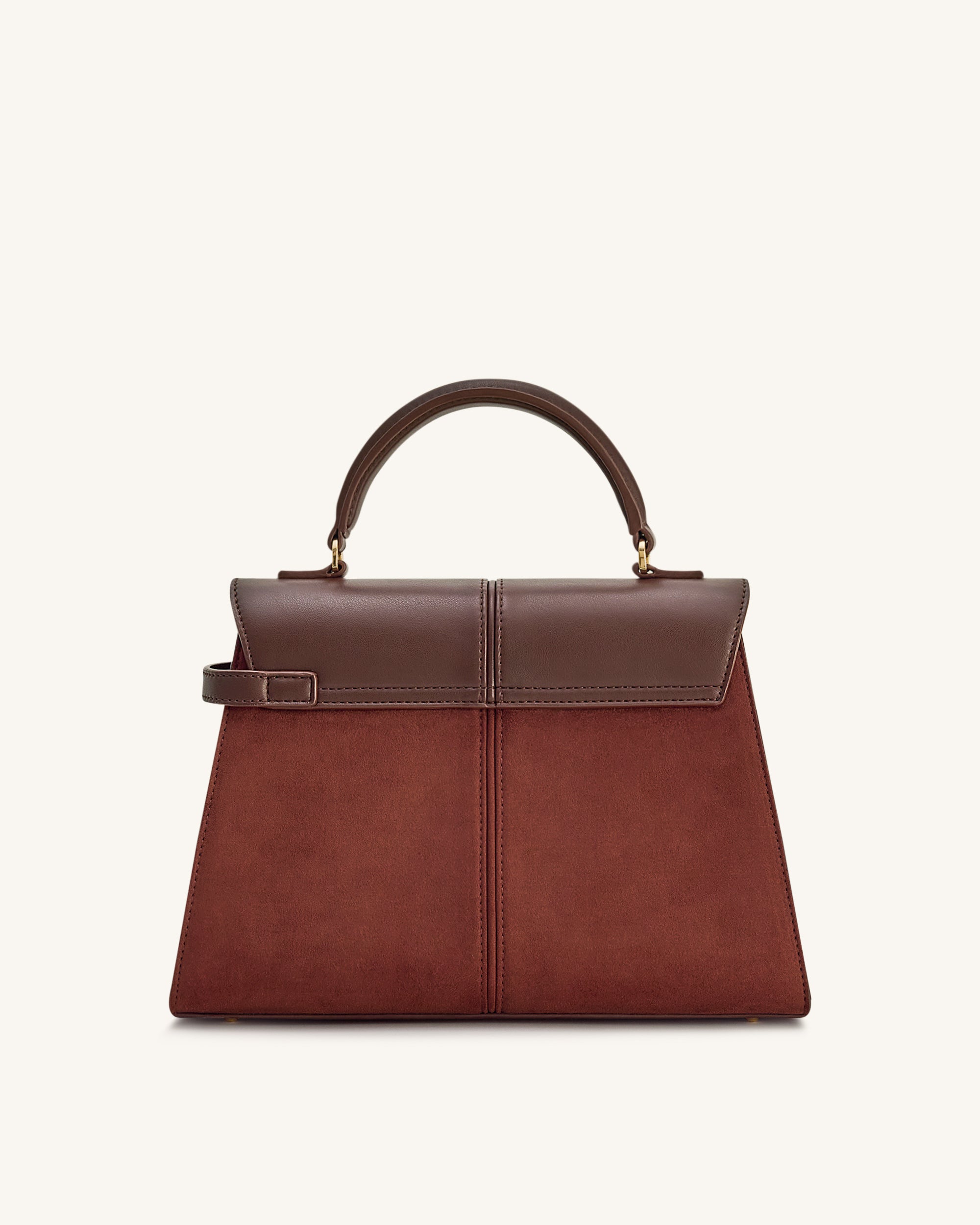 Eaphi PORTE ー FAUX SUEDE Elise Large Faux Suede Top Handle Bag - Mocha Brown | JW PEI