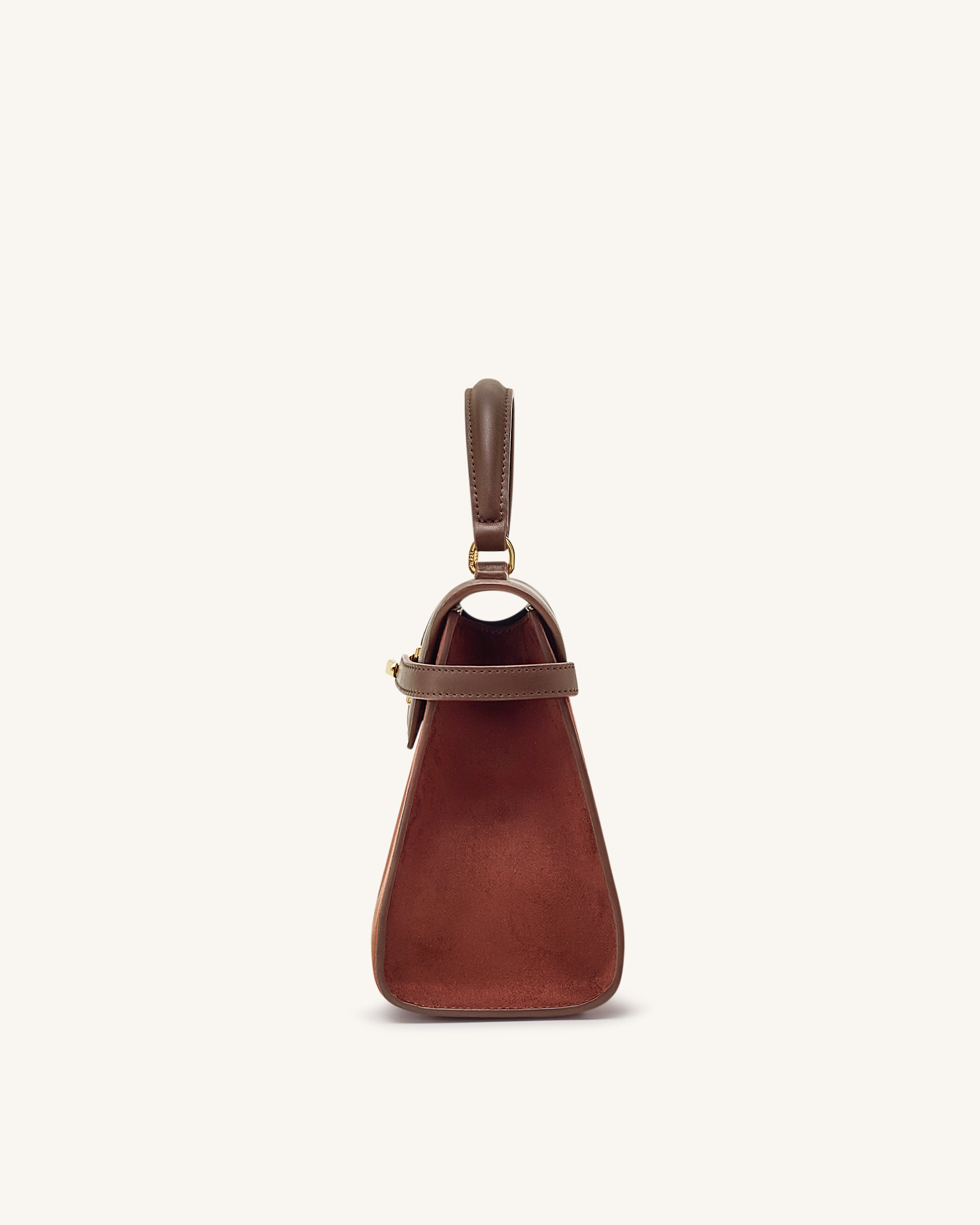 Elise Large Faux Suede Top Handle Bag - Mocha Brown | JW PEI