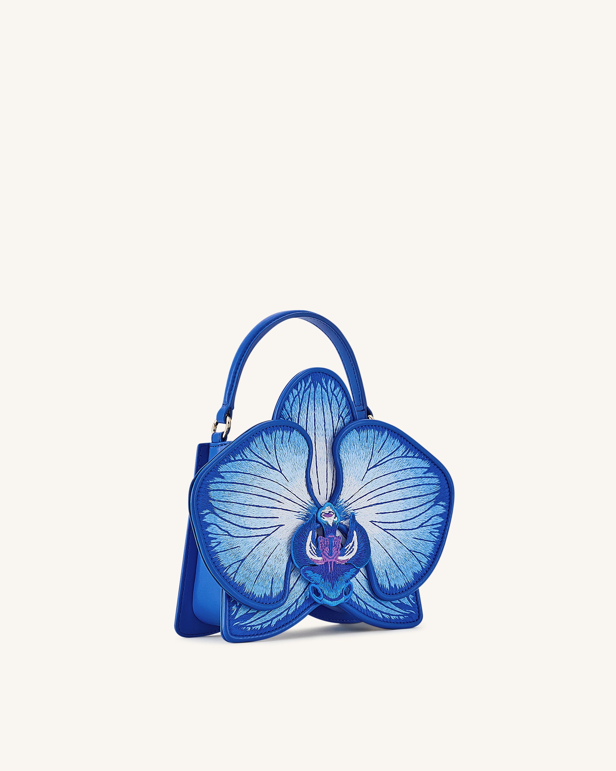 Flora Orchid Shaped Top Handle Bag - Blue | JW PEI