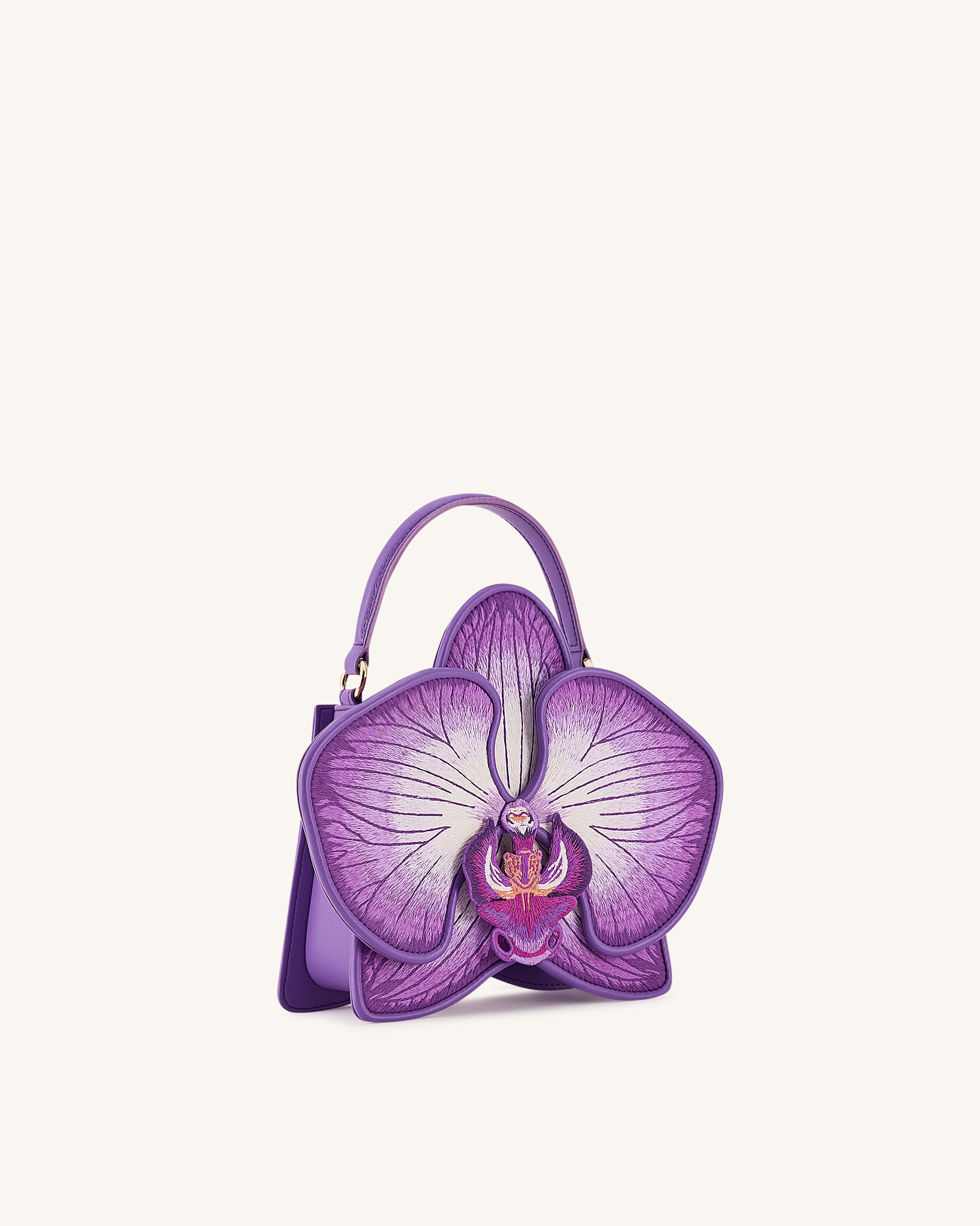 Flora Orchid Shaped Top Handle Bag - Purple | JW PEI