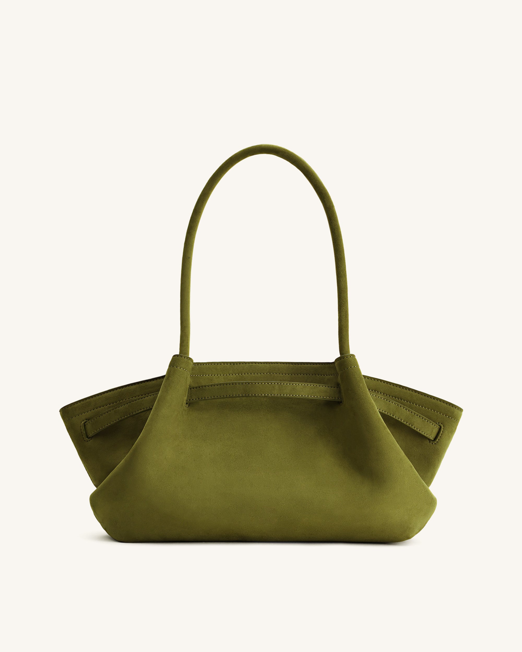 Hana Wide Faux Suede Tote Bag - Olive Green | JW PEI