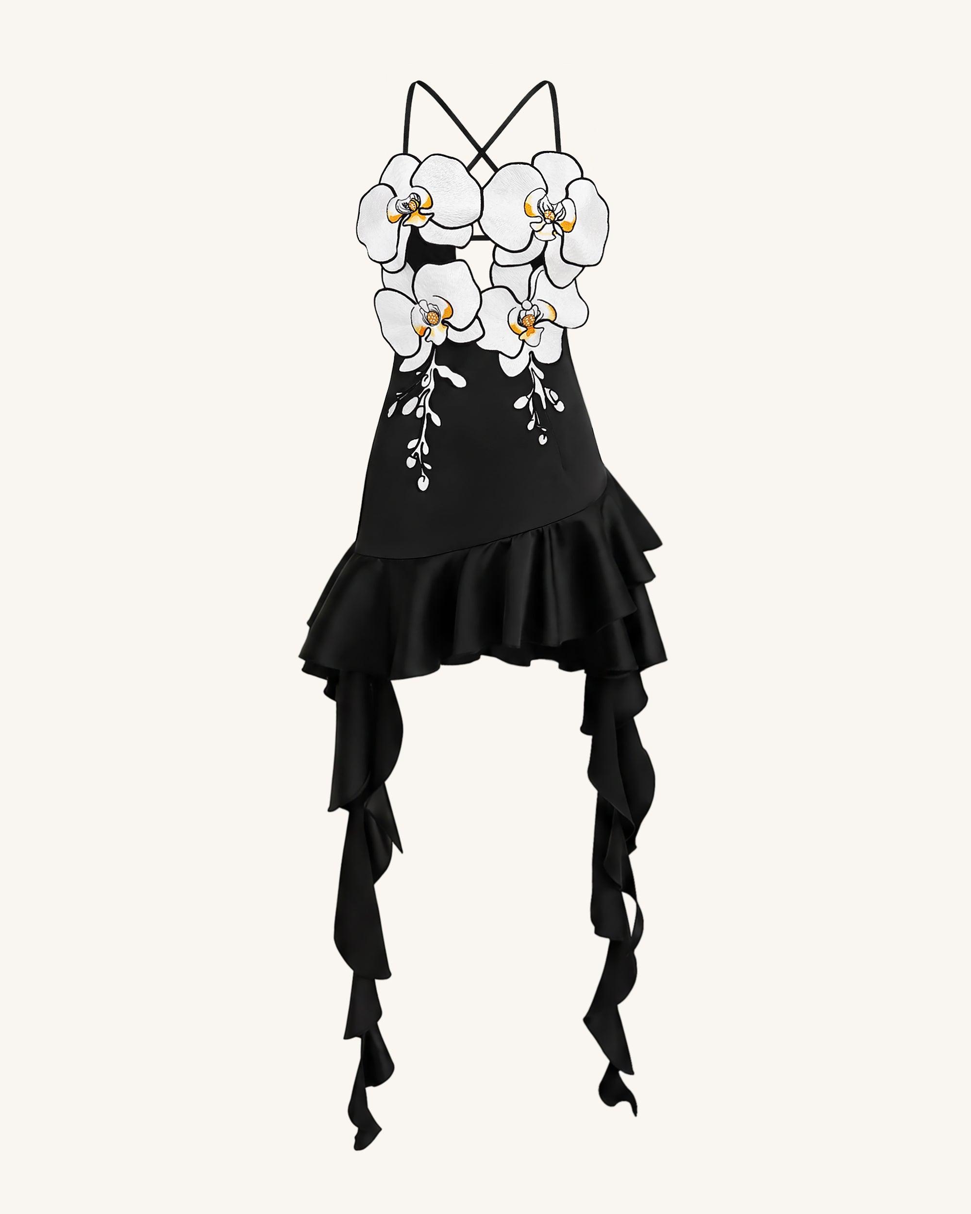 black mini dress with ruffle bottom Chloanna Black Ruffle Mini Dress