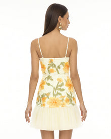 Floral Sling Mini Dress - Marigold