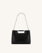 Elodie Chain Handle Top Handle Bag - Black