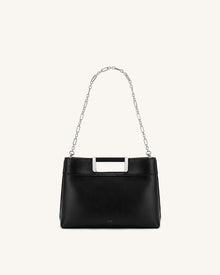 Elodie Chain Handle Top Handle Bag - Black