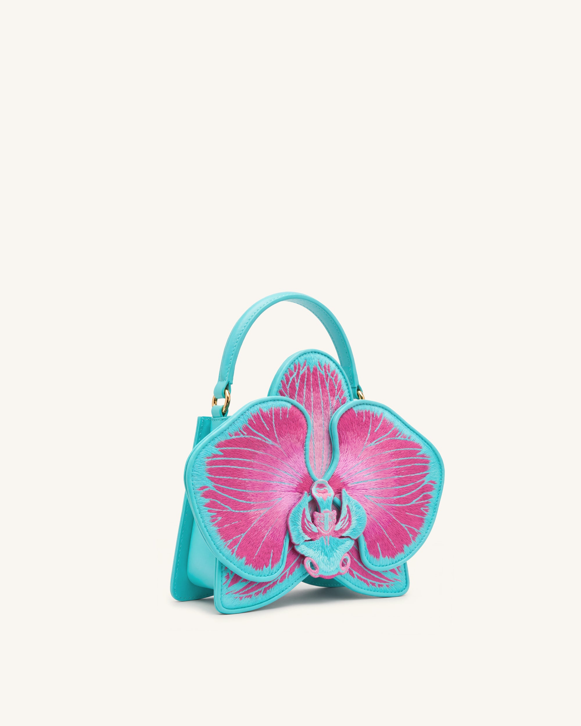 Flora Orchid Shaped Top Handle Bag - Pink Blue | JW PEI