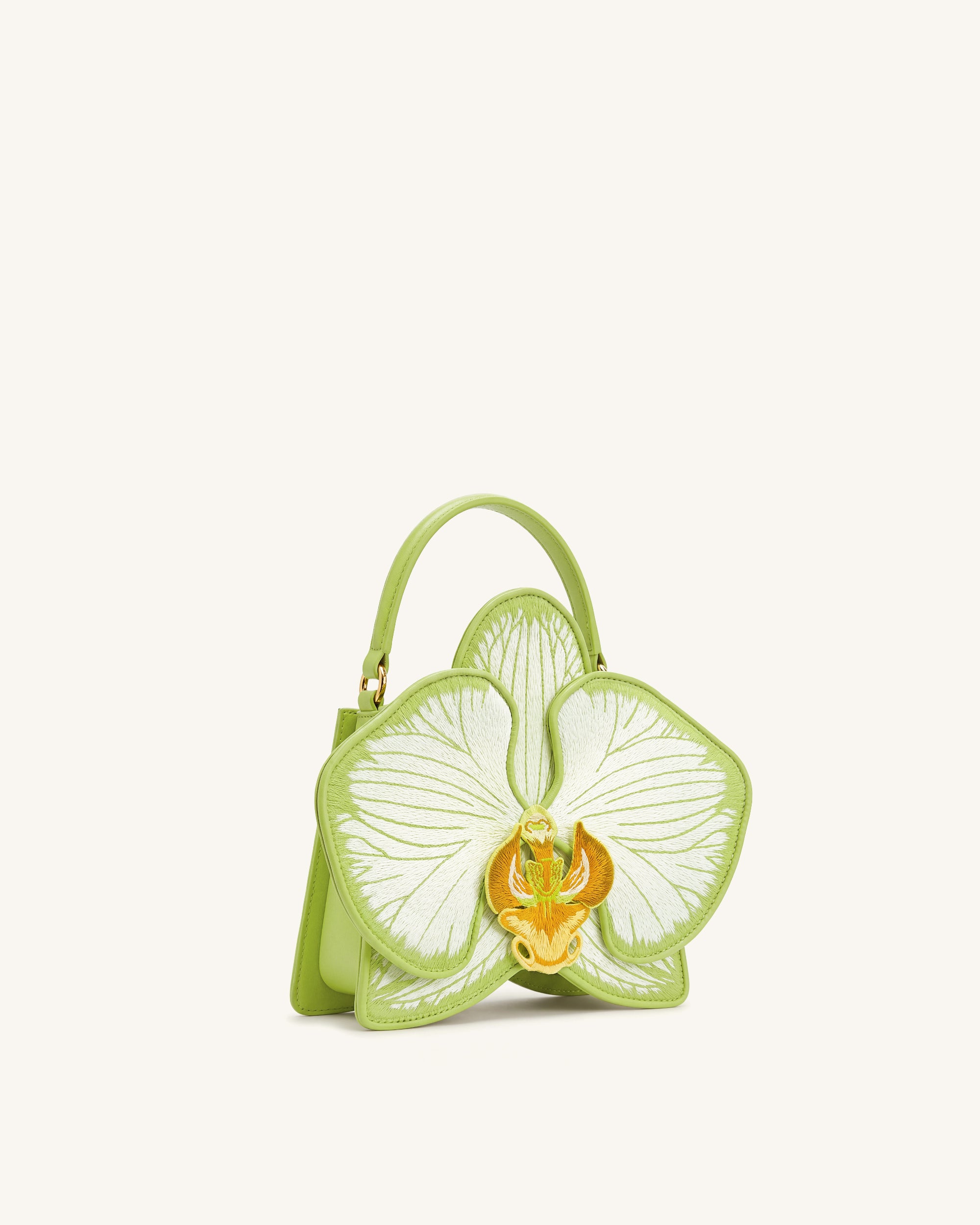 Flora Orchid Shaped Top Handle Bag - Light Green | JW PEI