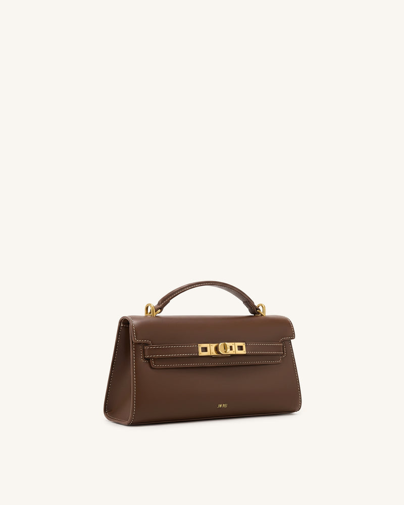 Noor Top Handle Bag - Amber Brown