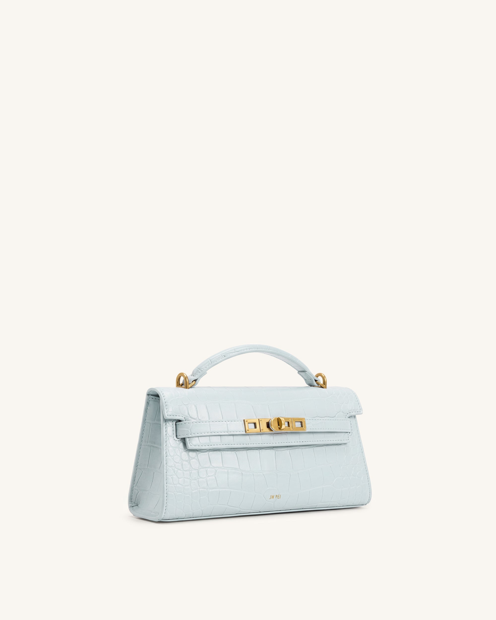 Noor Top Handle Bag - Blue Croc | JW PEI