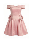Orchid Embellished Fit-and-Flare Mini Dress - Blush Pink