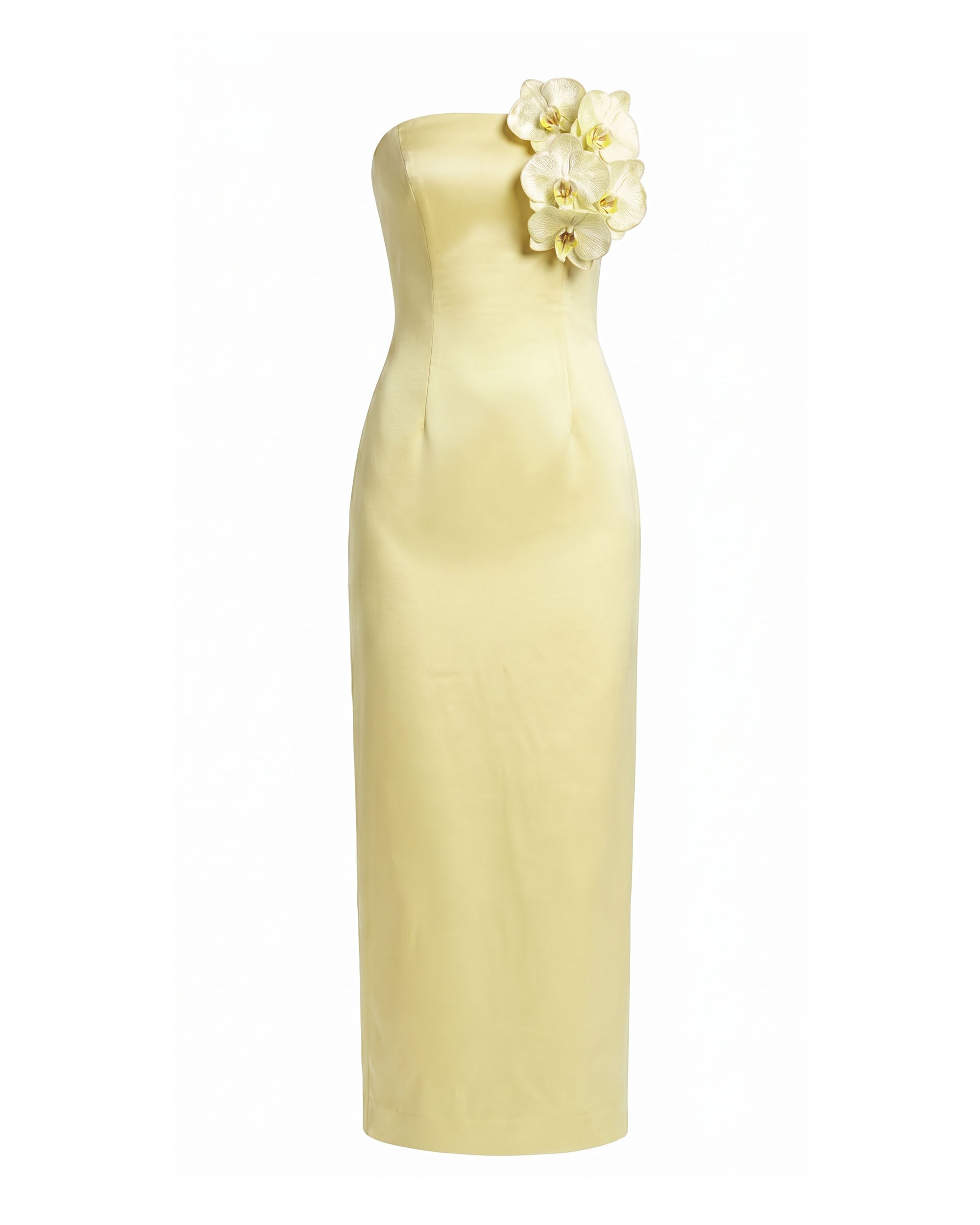 embellished strapless maxi dress Strapless Crystal Embellished Gown with High Slit 42516