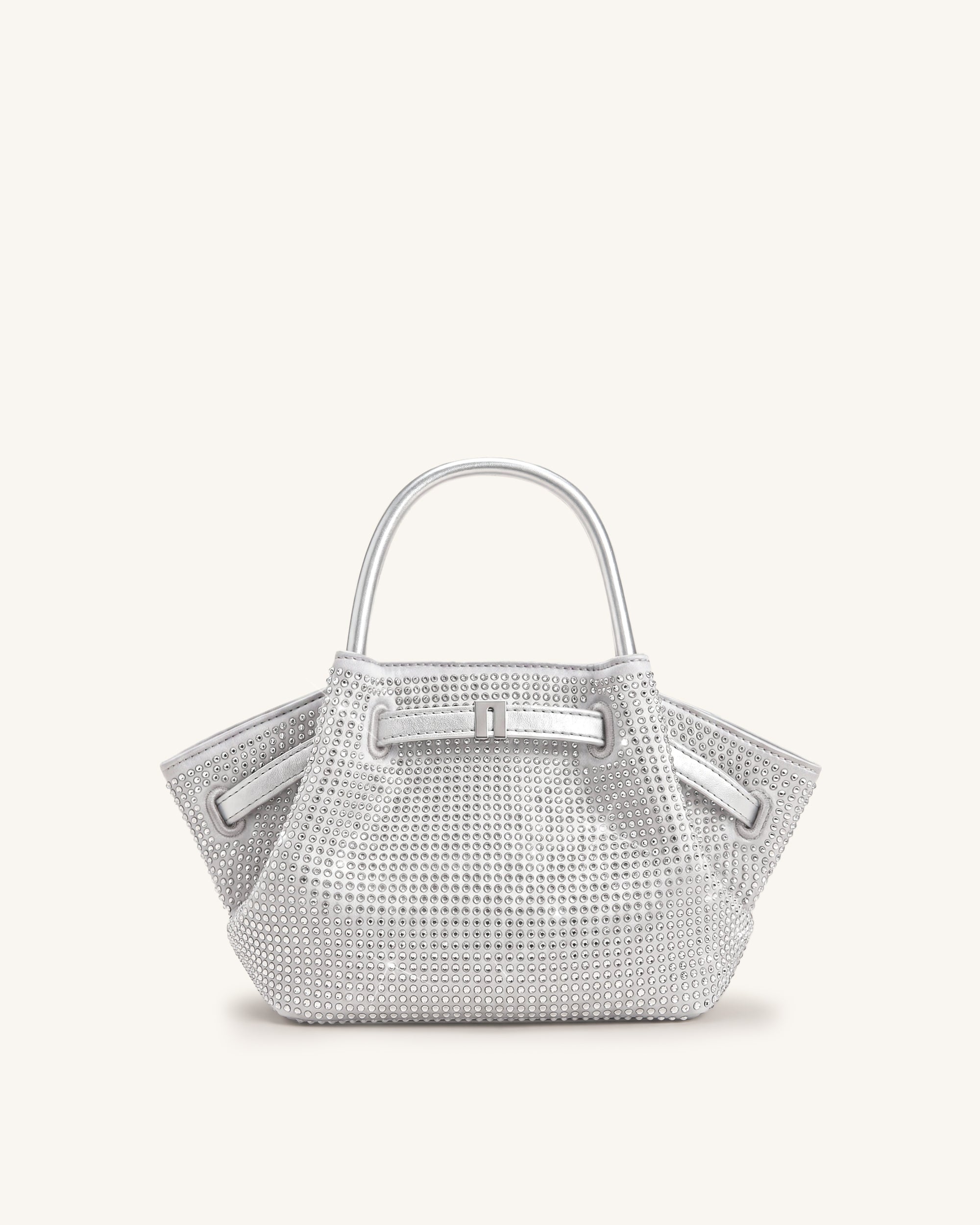 Hana Mini Artificial Crystal Tote Bag - Silver
