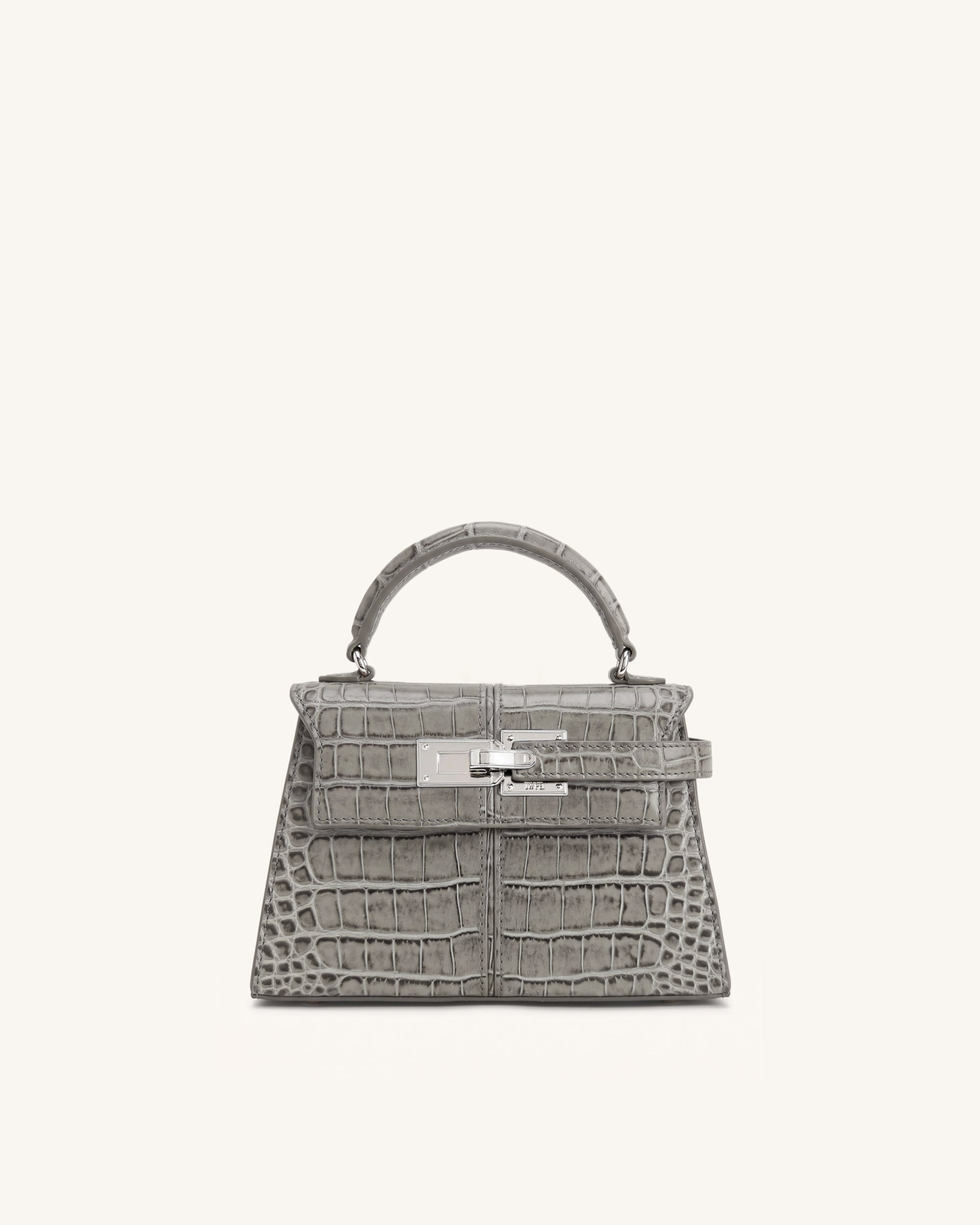 Elise Top Handle Bag - Grey Croc