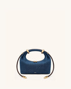 Ellie Metal Ring Embellished Top Handle Bag - Blue Denim