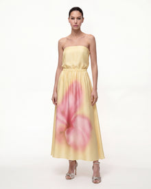 Floral-Print Convertible Off-the-Shoulder Midi Dress - Yellow